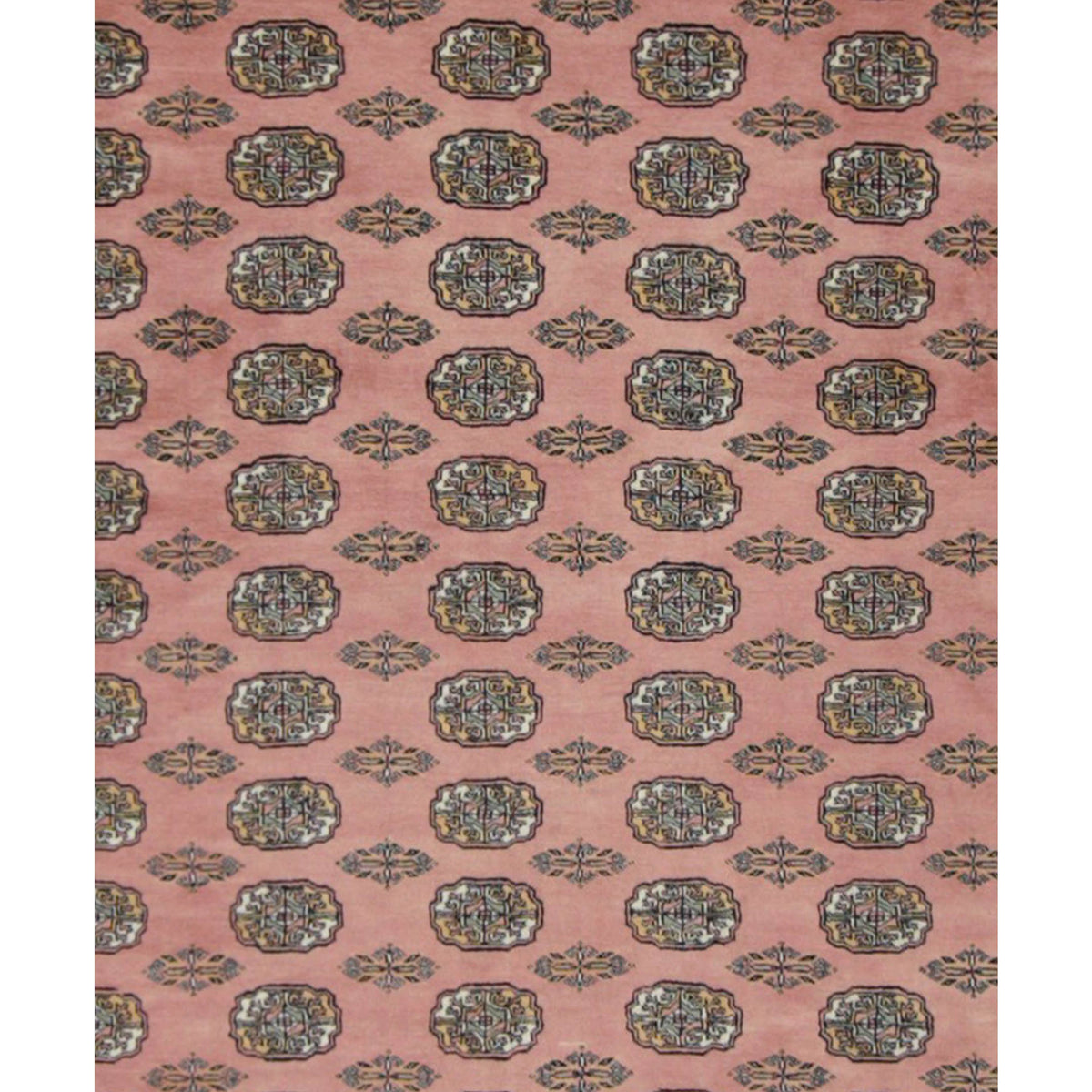 Pacific Bokhara 67506 Pink Brown Traditional Hand Knotted Rug