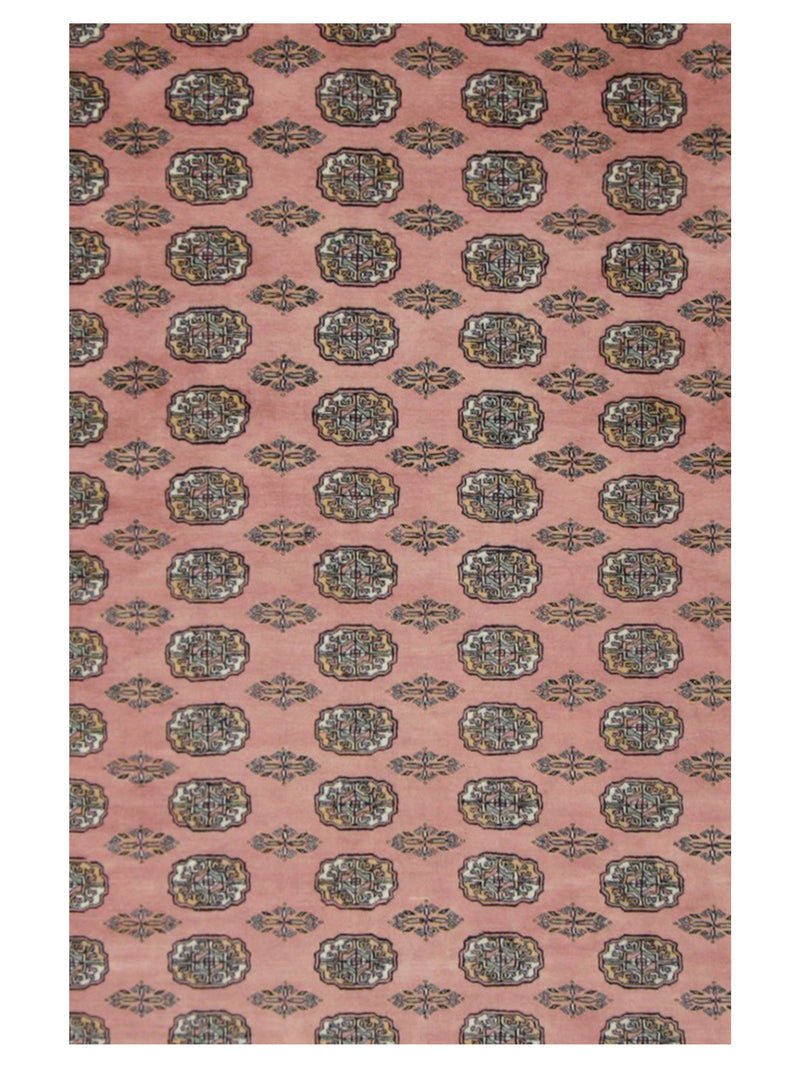 Pacific Bokhara 67506 Pink Brown Traditional Hand Knotted Rug