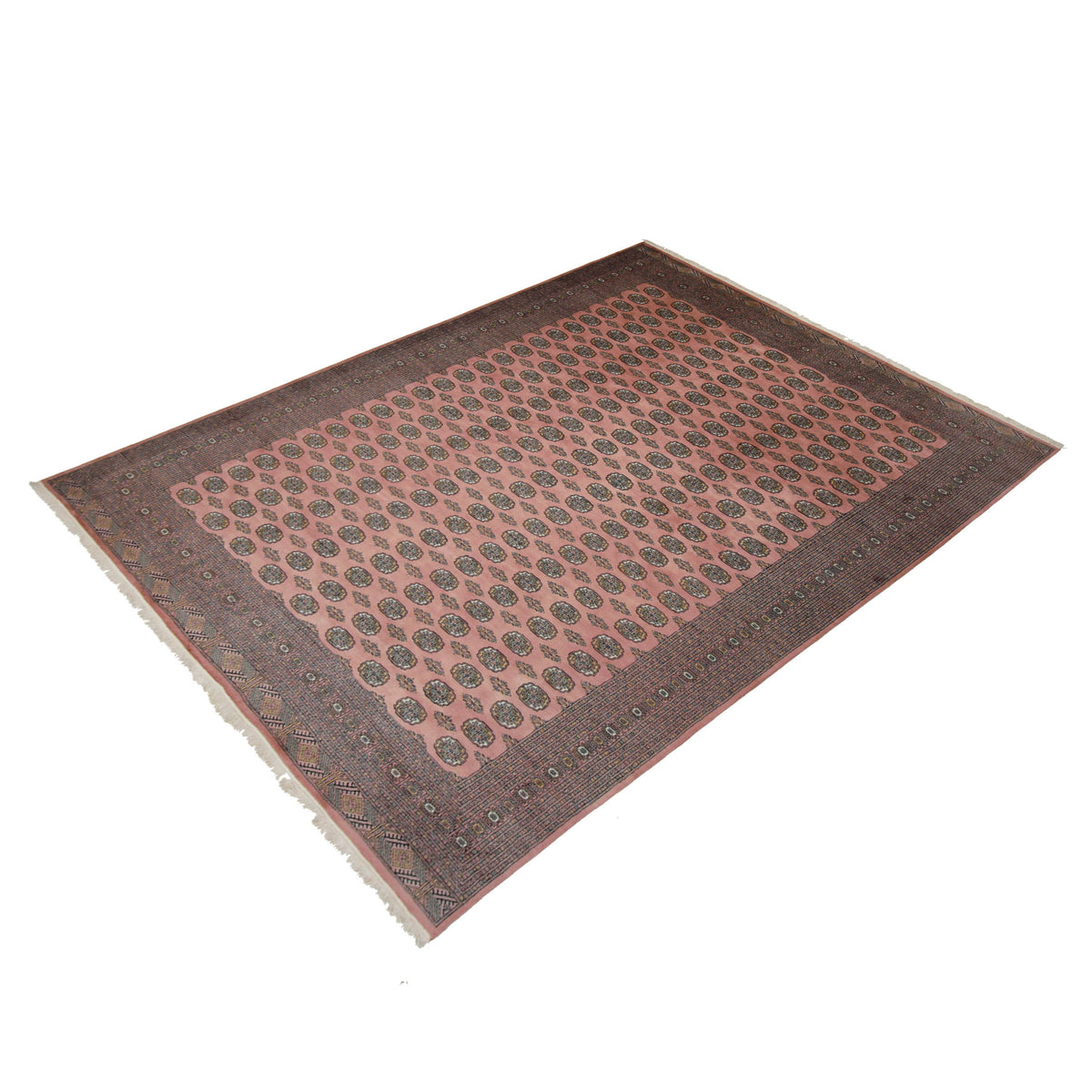 Pacific Bokhara 67506 Pink Brown Traditional Hand Knotted Rug