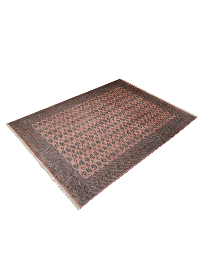 Pacific Bokhara 67506 Pink Brown Traditional Hand Knotted Rug