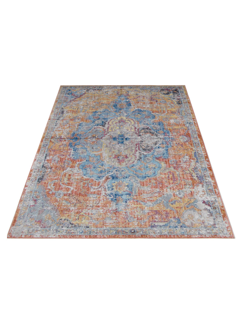 Aura Isle 67606 Orange Multi Transitional Power Loom Rug