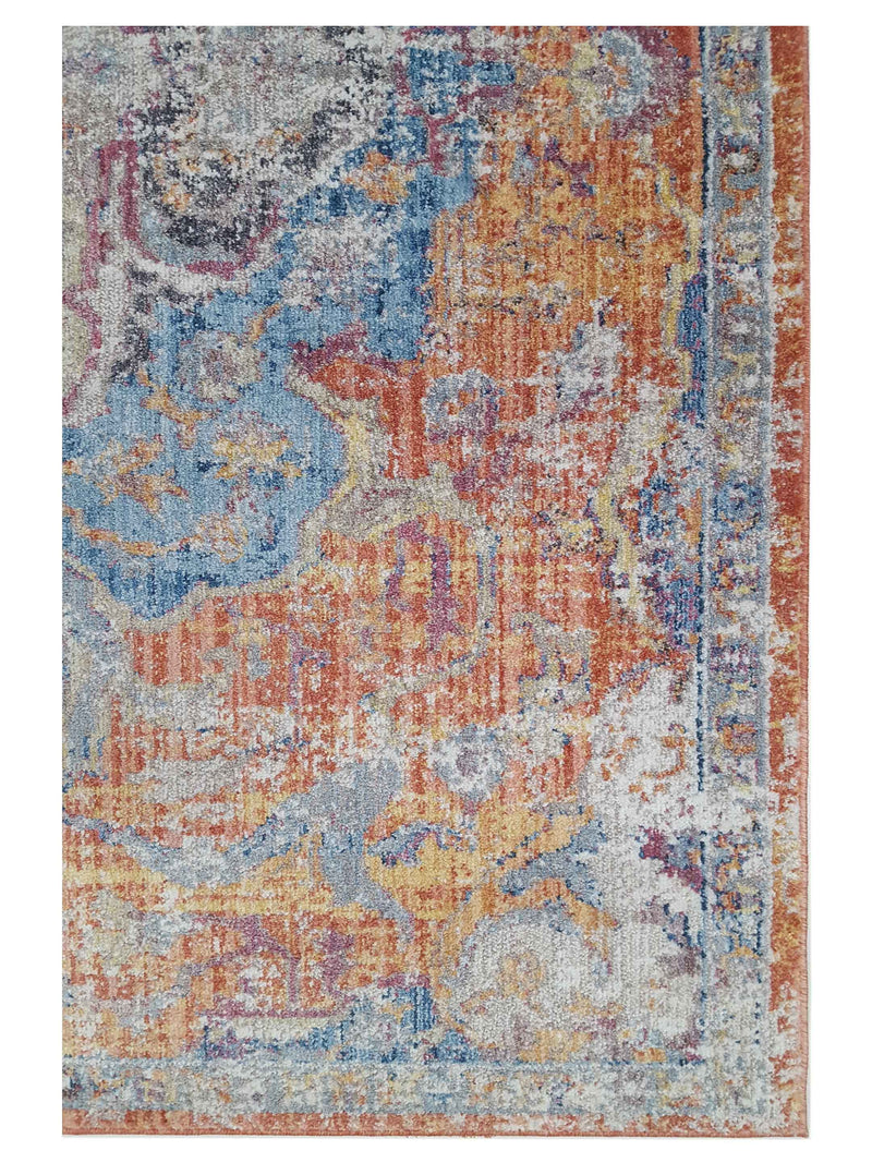 Aura Isle 67606 Orange Multi Transitional Power Loom Rug