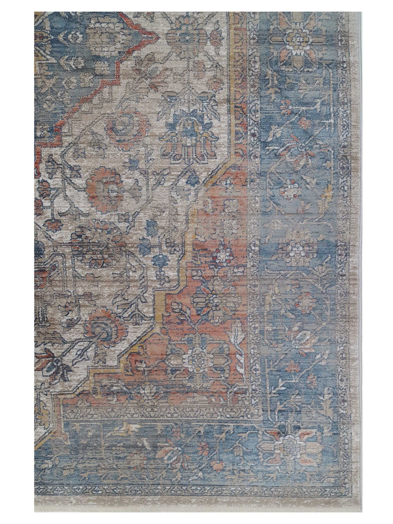 Aura Isle 67607 Beige Multi Transitional Power Loom Rug