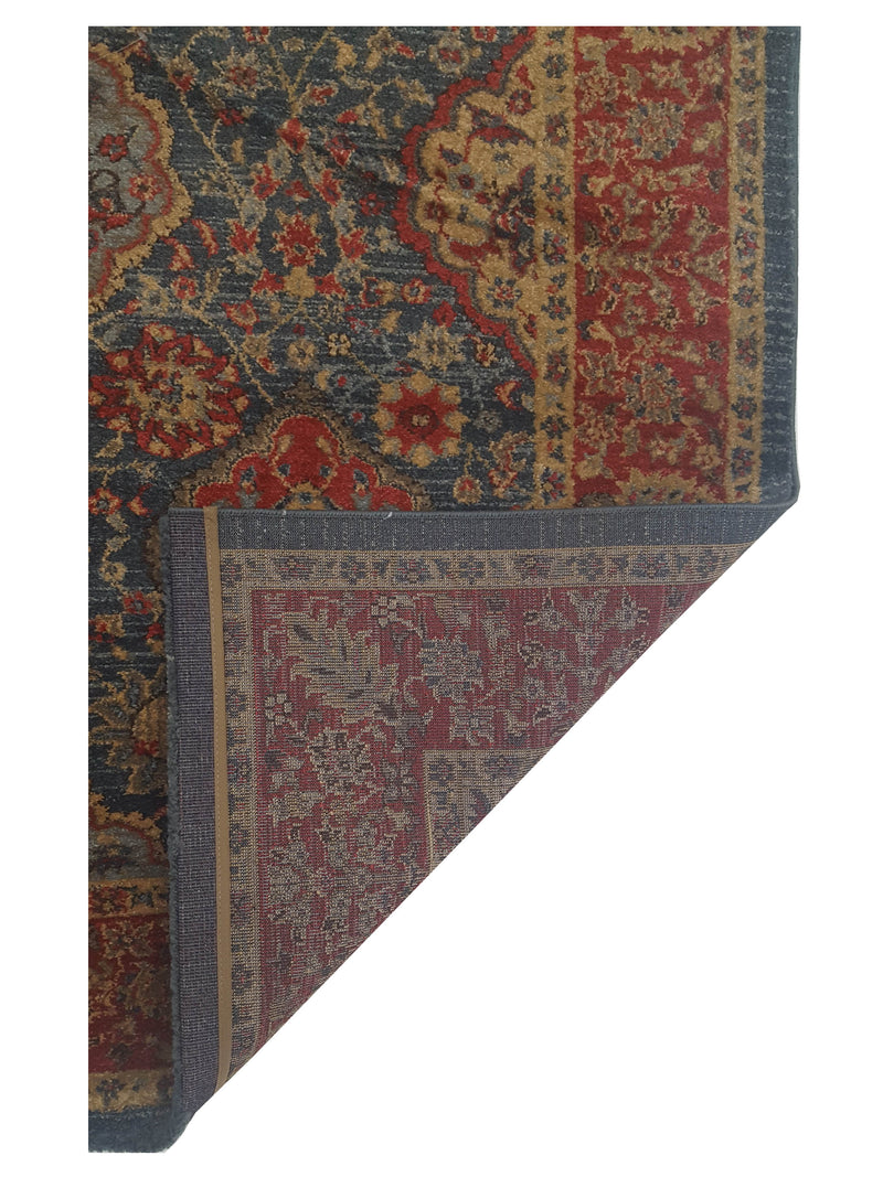 Aura Isle 67609 Blue Red Transitional Power Loom Rug