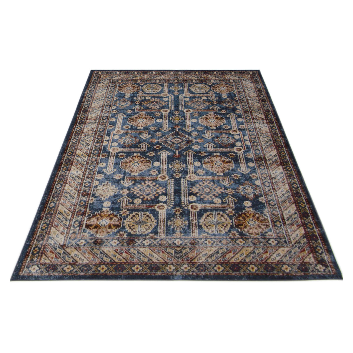 Aura Isle 67610 Blue Beige Transitional Power Loom Rug