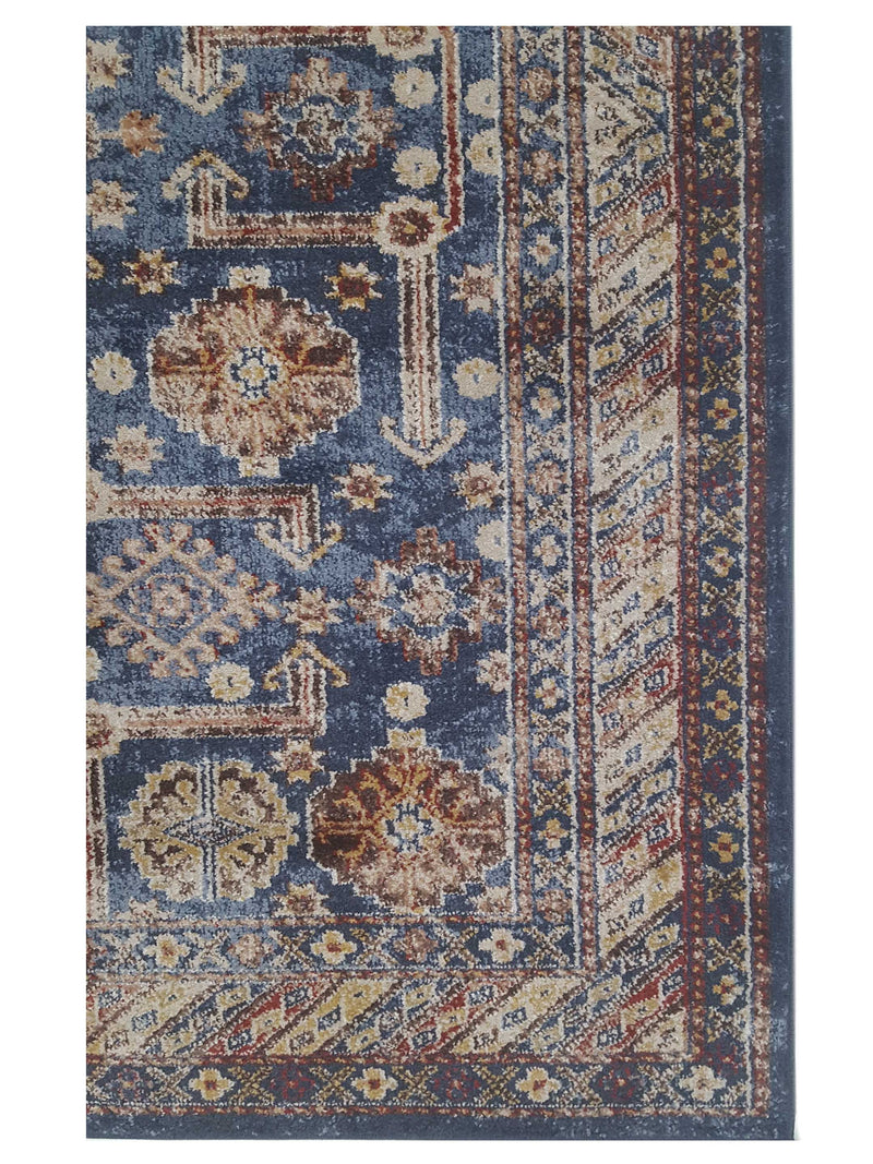 Aura Isle 67610 Blue Beige Transitional Power Loom Rug