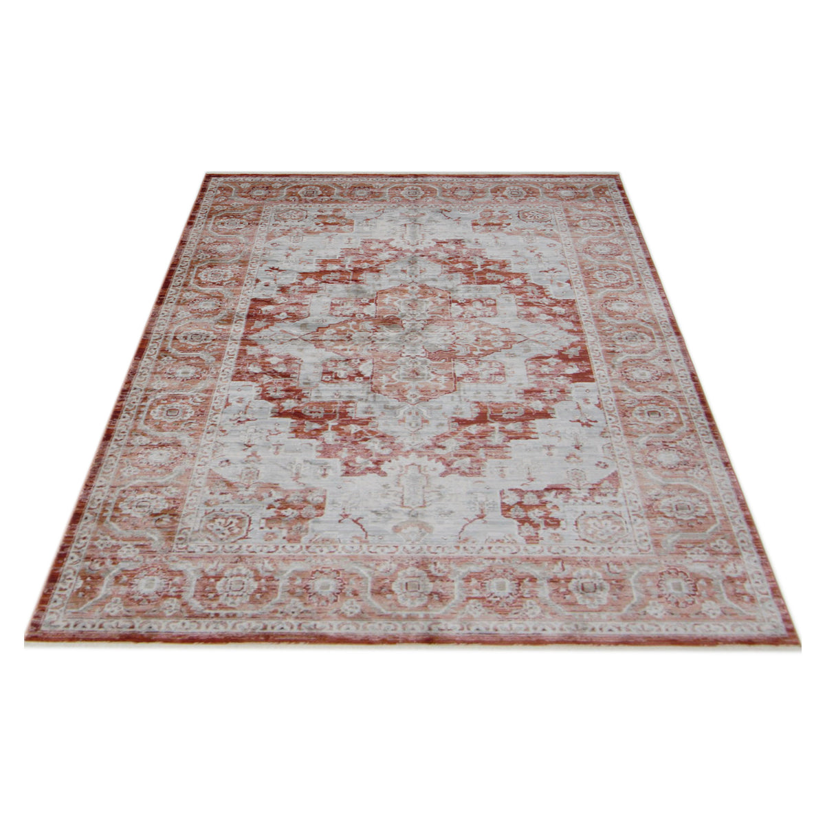 Aura Isle 67613 Orange Ivory Transitional Power Loom Rug