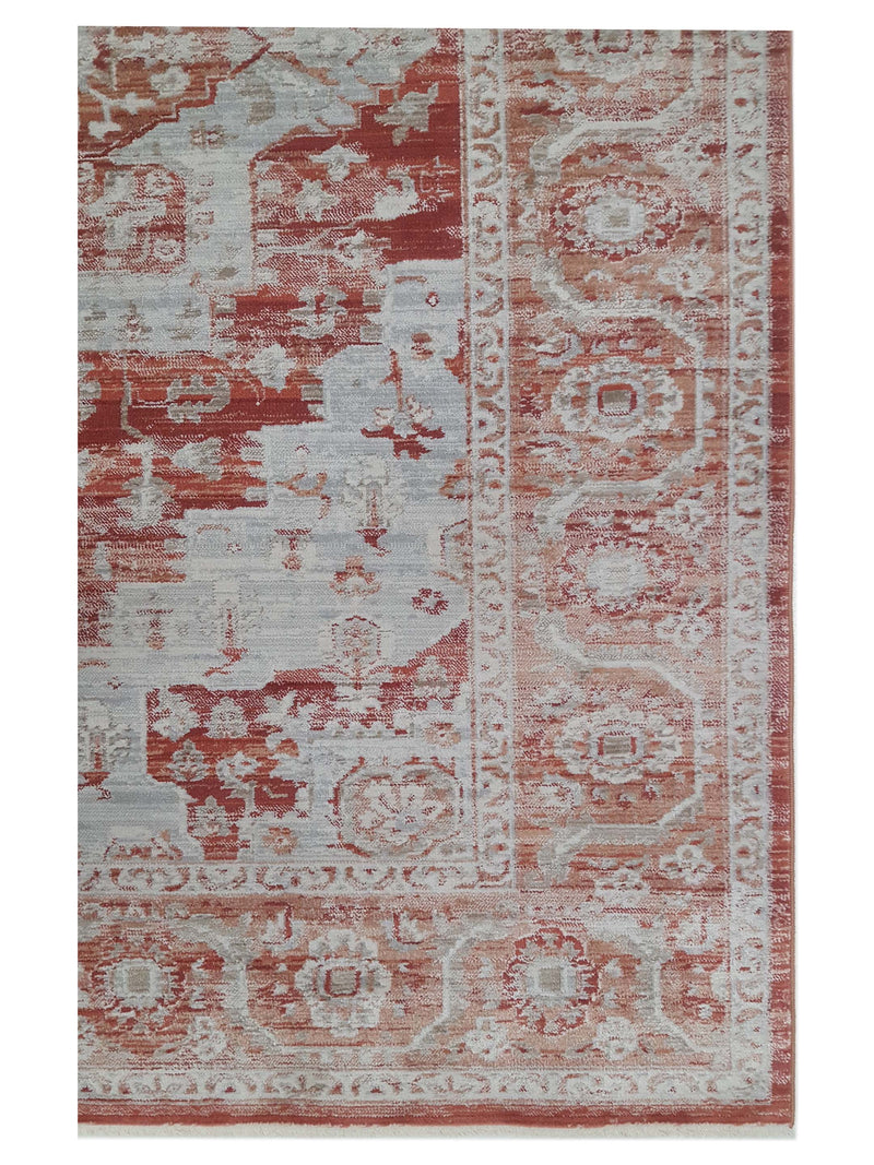 Aura Isle 67613 Orange Ivory Transitional Power Loom Rug