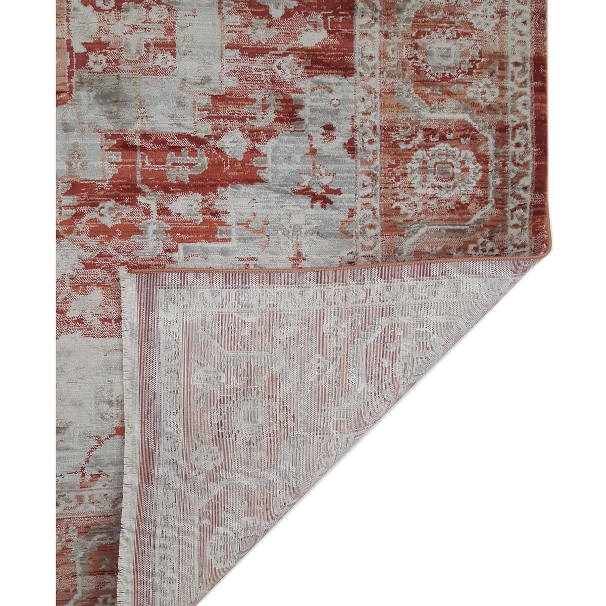 Aura Isle 67613 Orange Ivory Transitional Power Loom Rug