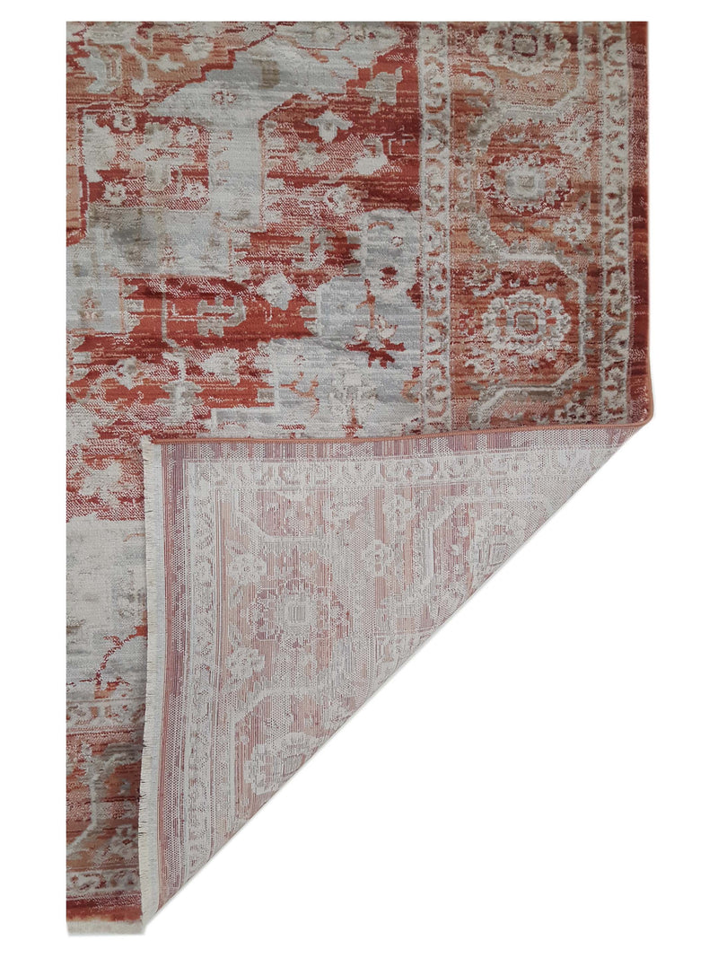 Aura Isle 67613 Orange Ivory Transitional Power Loom Rug