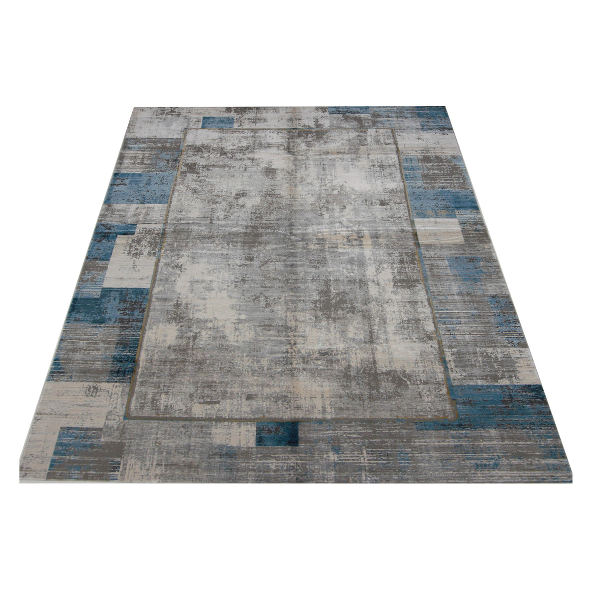 Pacific Ibiza 67659 Ivory Teal Modern Power Loom Rug