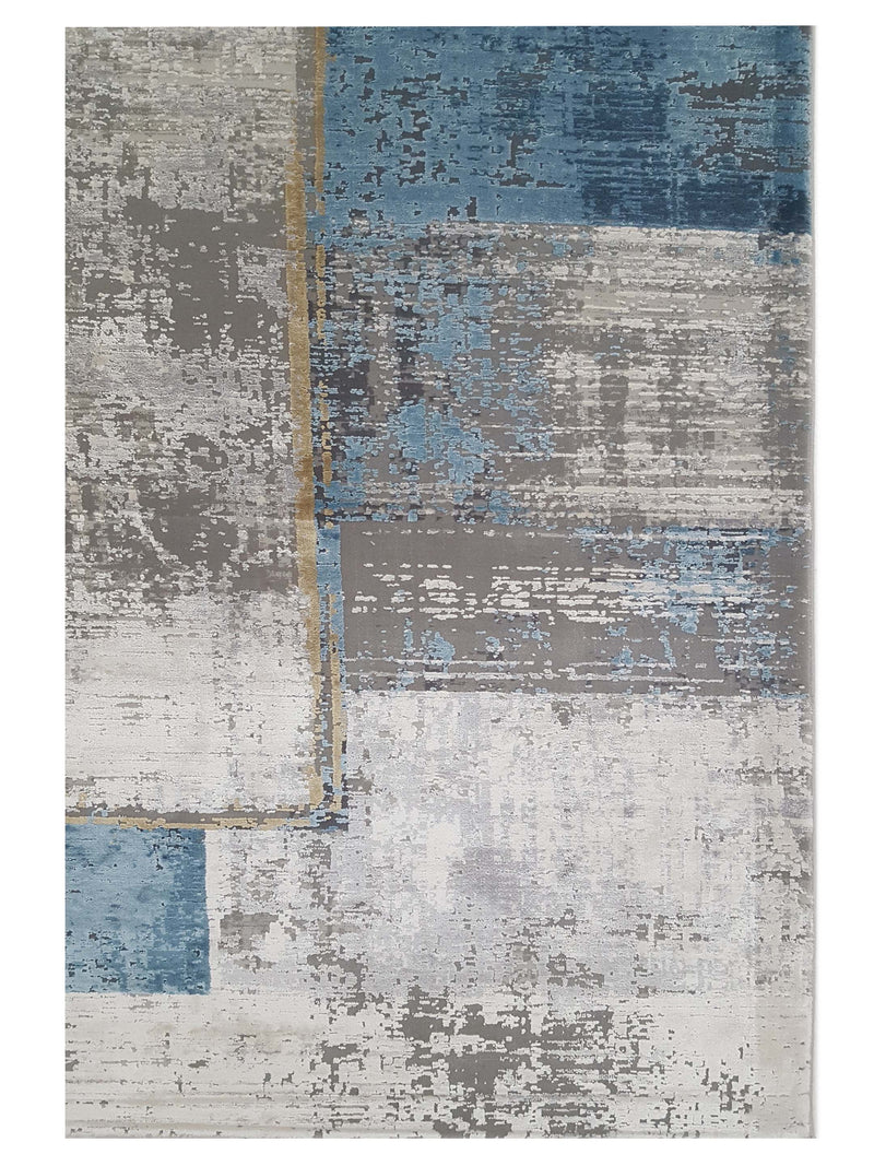 Pacific Ibiza 67659 Ivory Teal Modern Power Loom Rug