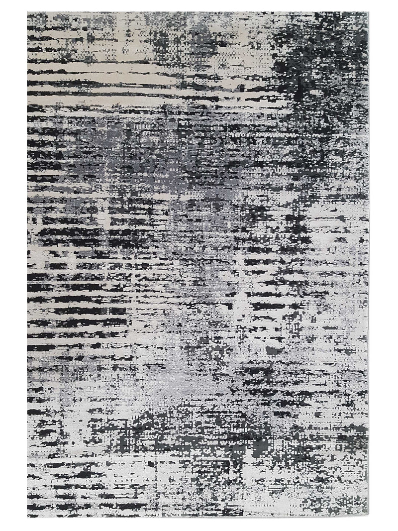 Pacific Ibiza 67666 Silver Black Modern Power Loom Rug