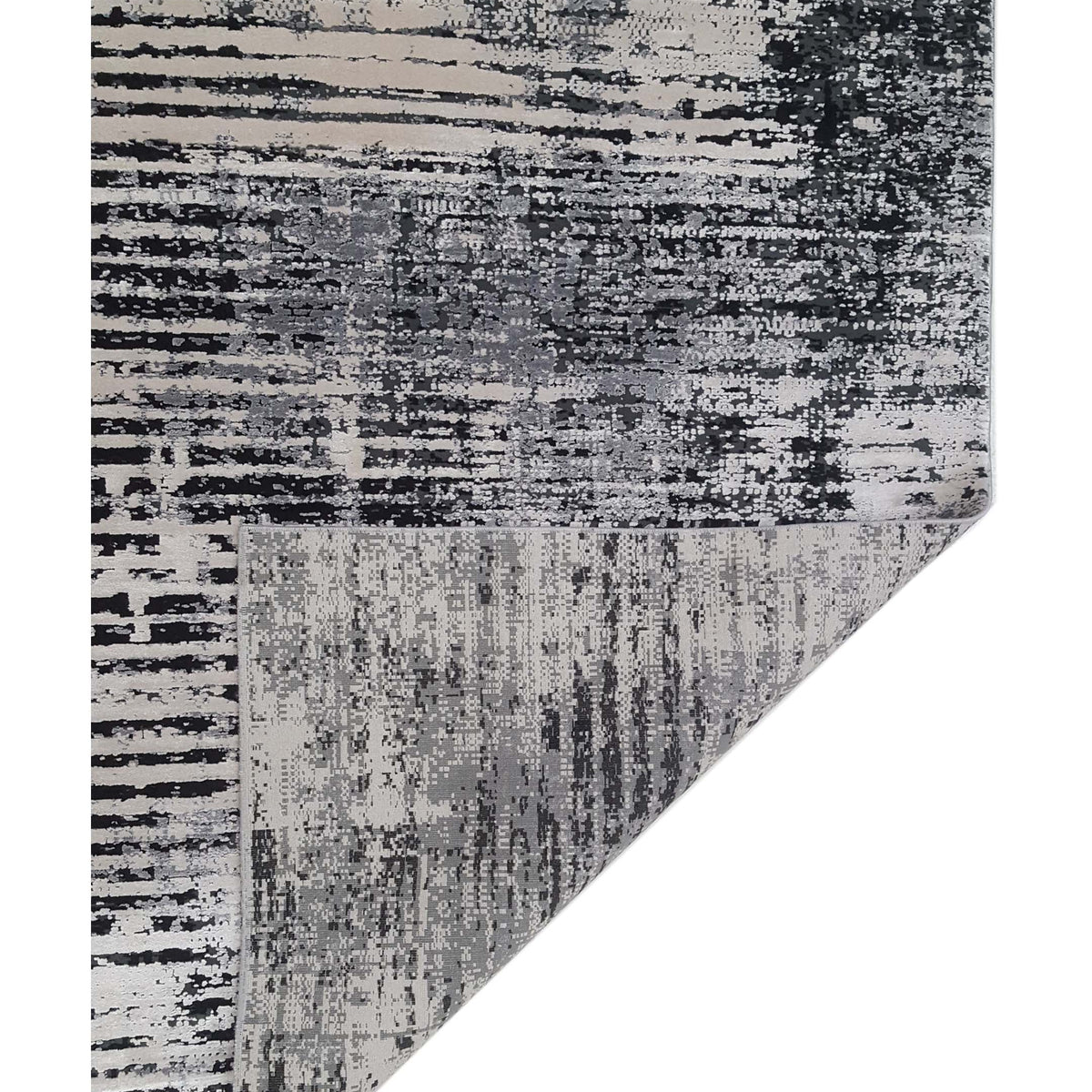 Pacific Ibiza 67666 Silver Black Modern Power Loom Rug