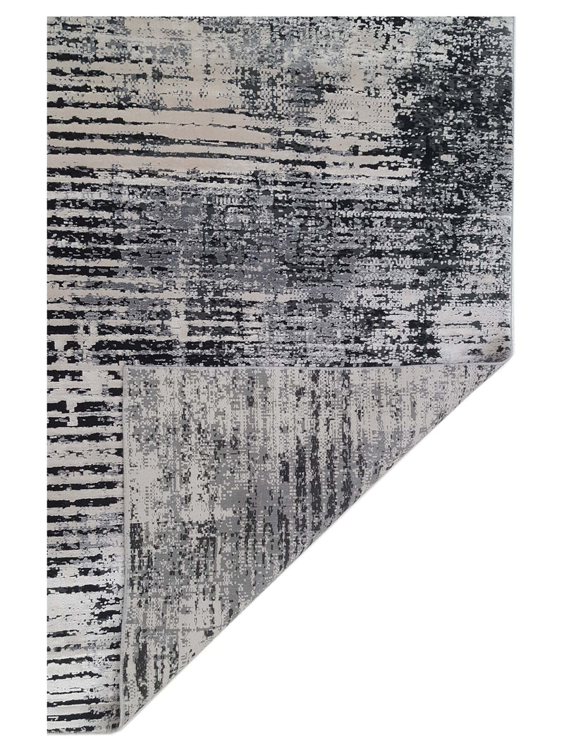 Pacific Ibiza 67666 Silver Black Modern Power Loom Rug