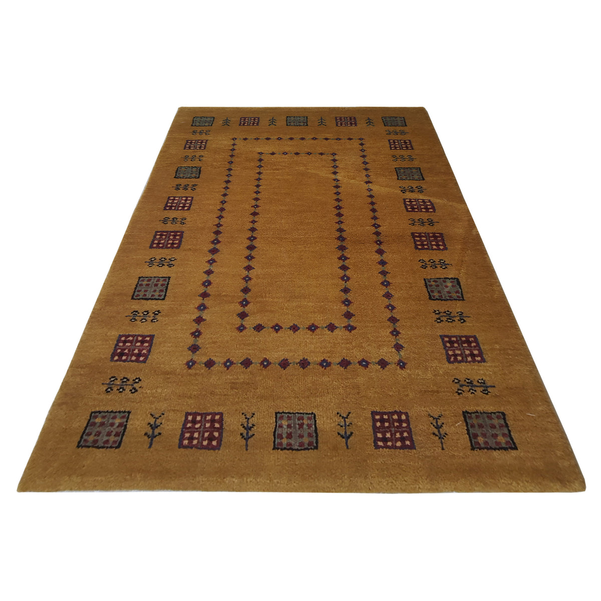 Pacific Gabbeh-In 69028 Gold Gold Modern Hand Knotted Rug