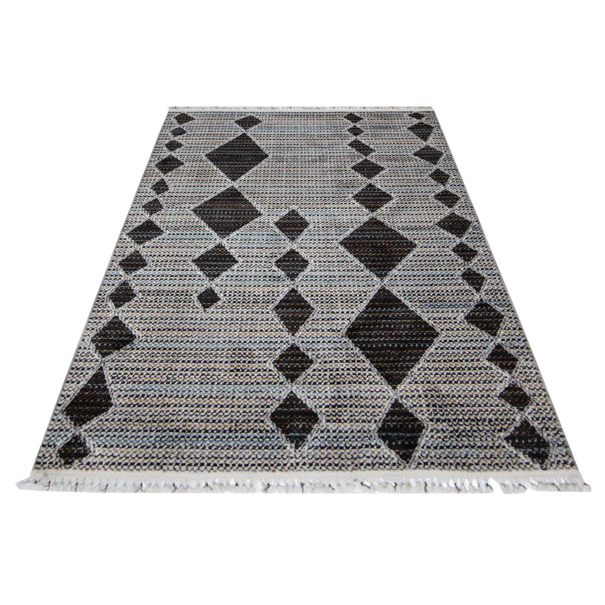 Pacific Aero 69732 Black Grey Modern Power Loom Rug