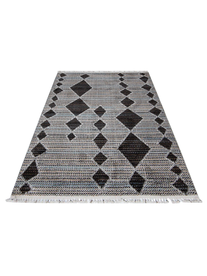 Pacific Aero 69732 Black Grey Modern Power Loom Rug