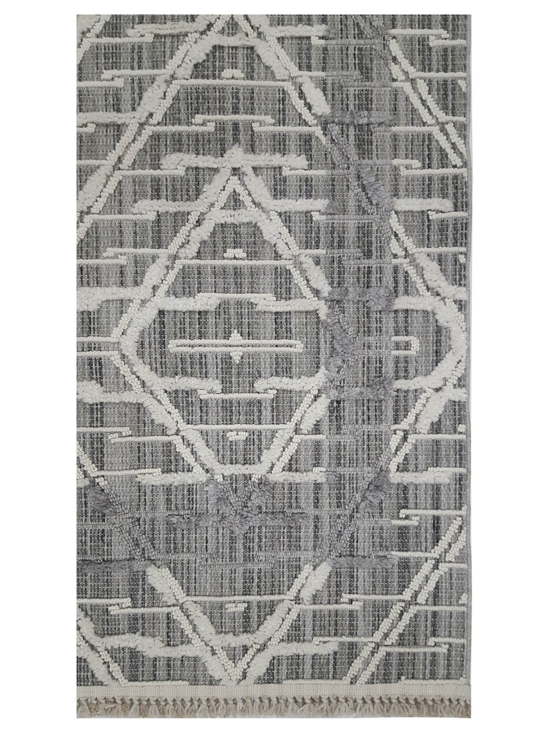 Pacific Aero 69738 Ivory Grey Modern Power Loom Rug