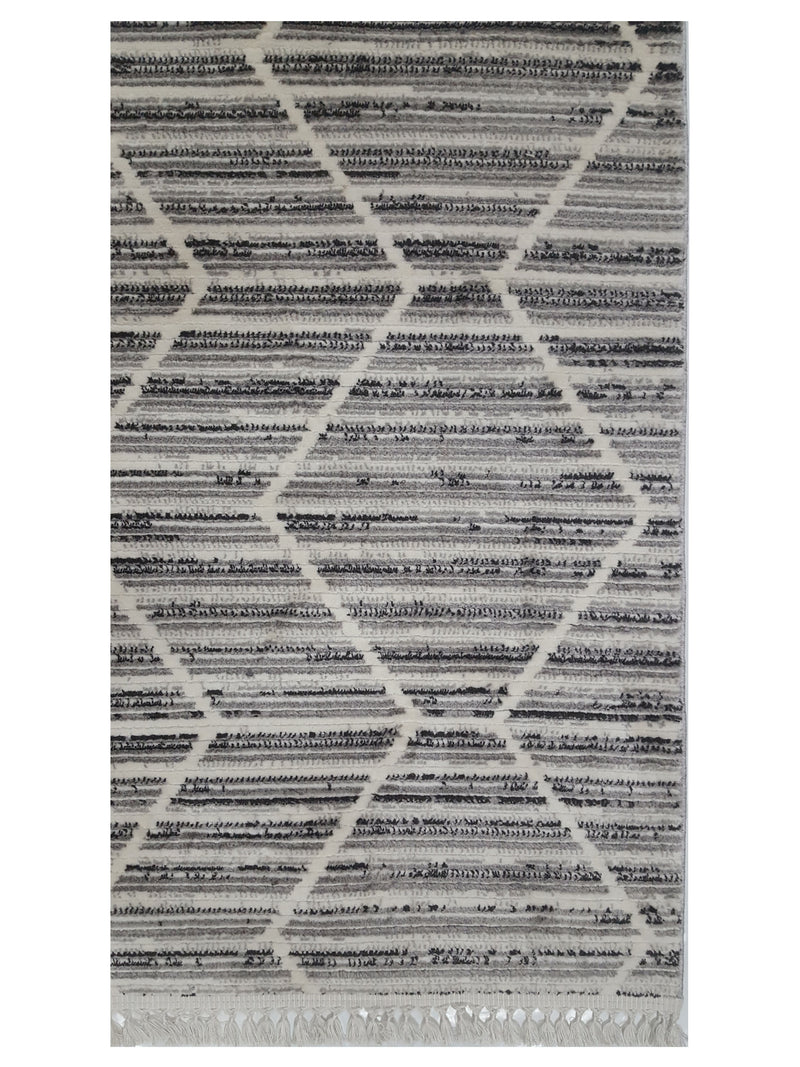 Pacific Aero 69739 Ivory Grey Modern Power Loom Rug