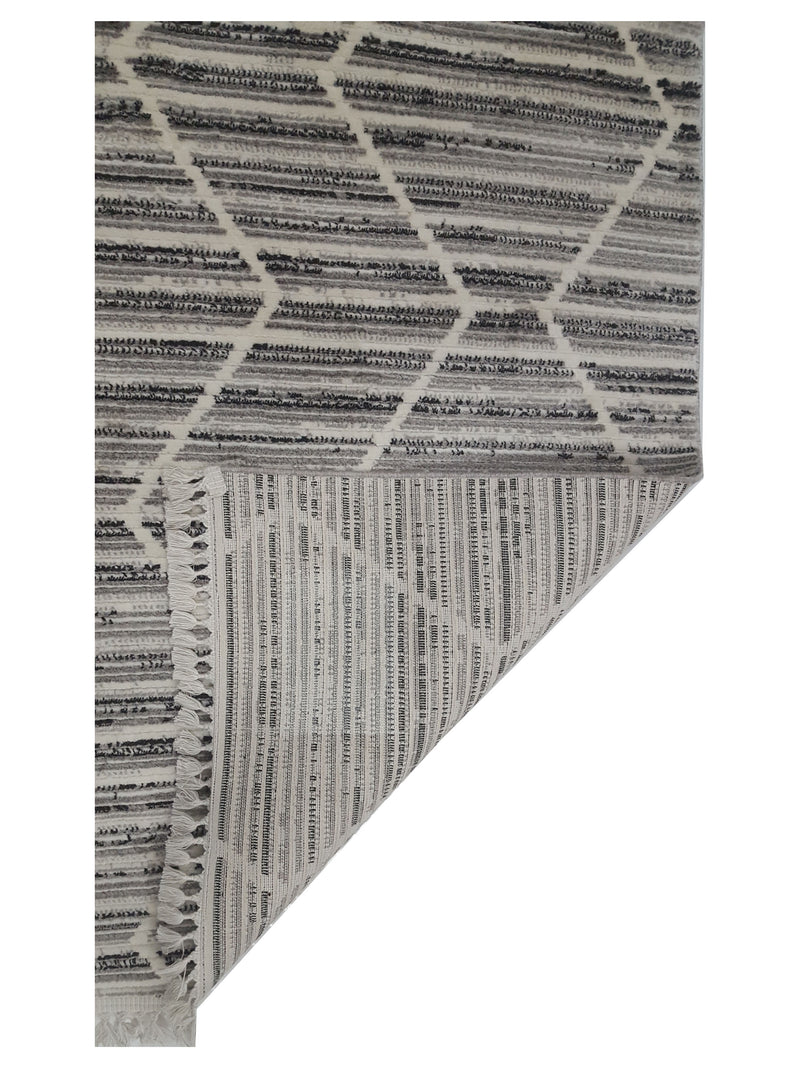 Pacific Aero 69739 Ivory Grey Modern Power Loom Rug