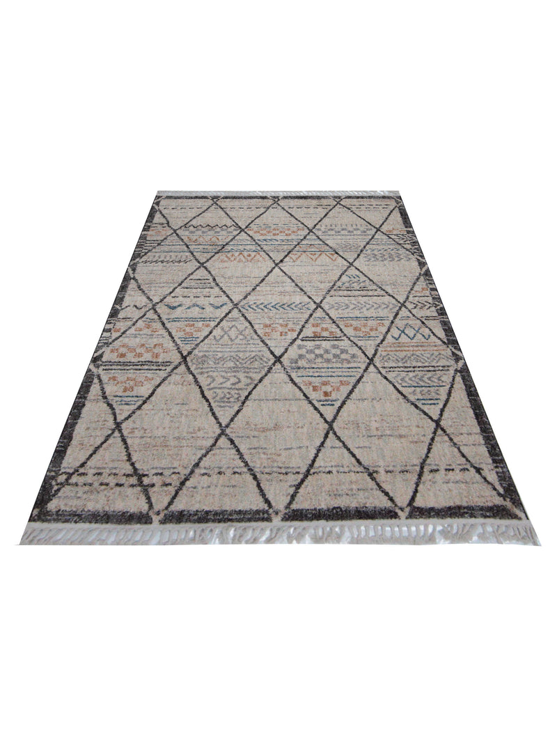Pacific Aero 69740 Beige Dk.Grey Modern Power Loom Rug