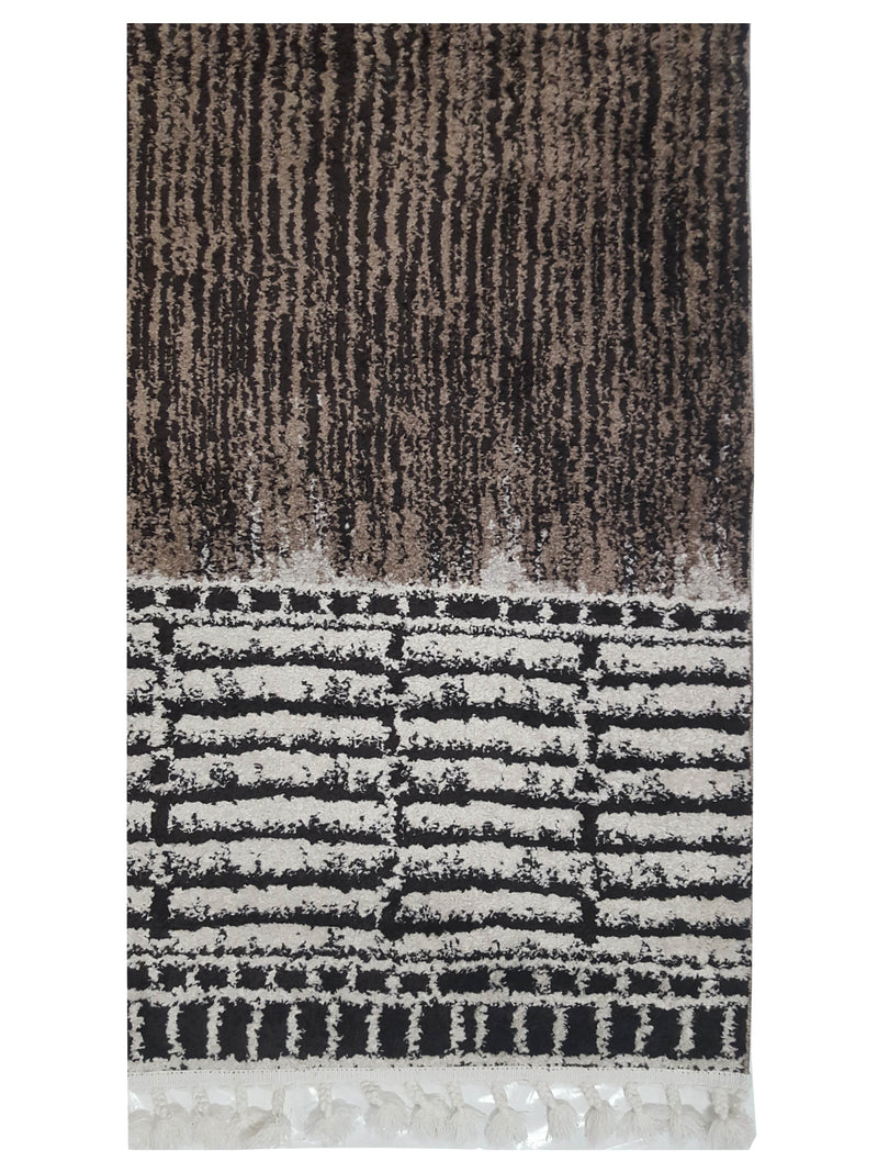 Pacific Aero 69741 Black White Modern Power Loom Rug