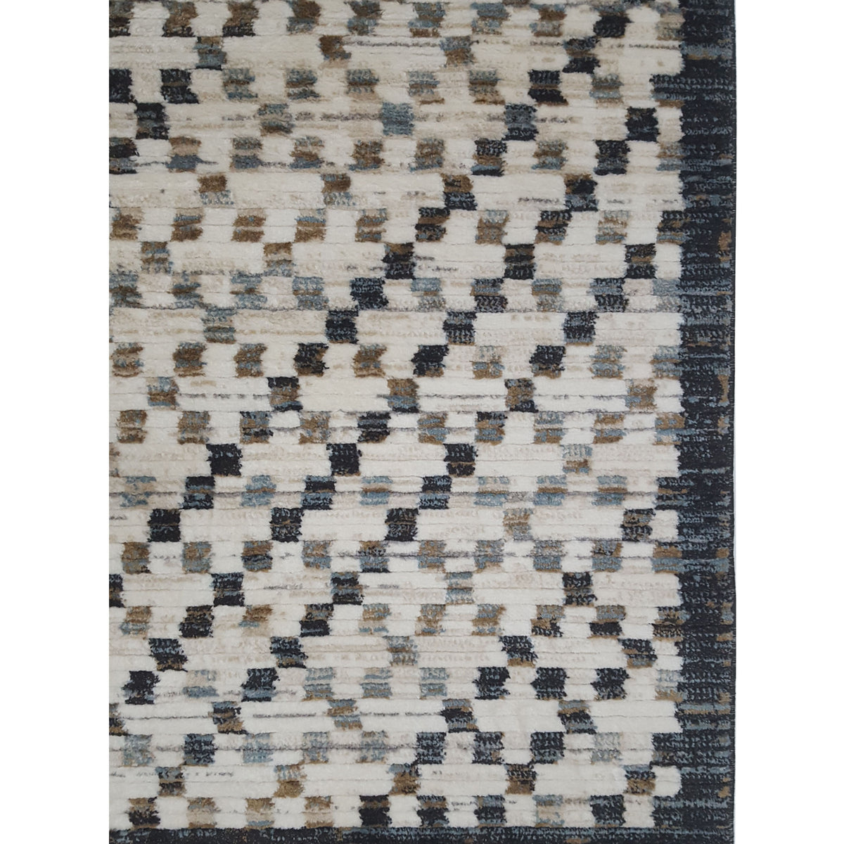 Pacific Aero 69742 Ivory Black Modern Power Loom Rug