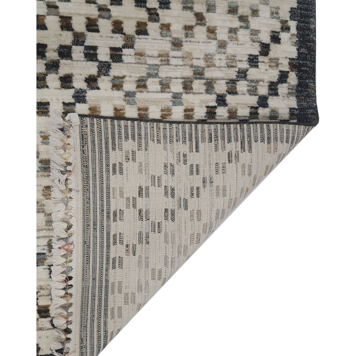 Pacific Aero 69742 Ivory Black Modern Power Loom Rug