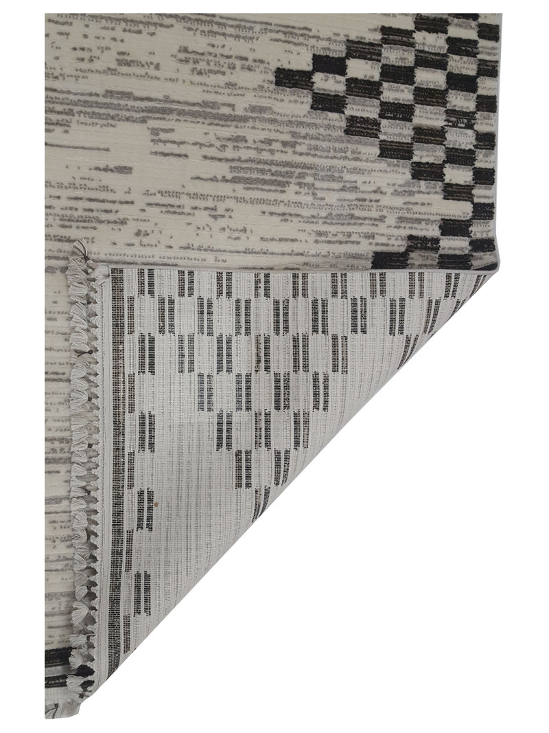 Pacific Aero 69743 Black Ivory Modern Power Loom Rug