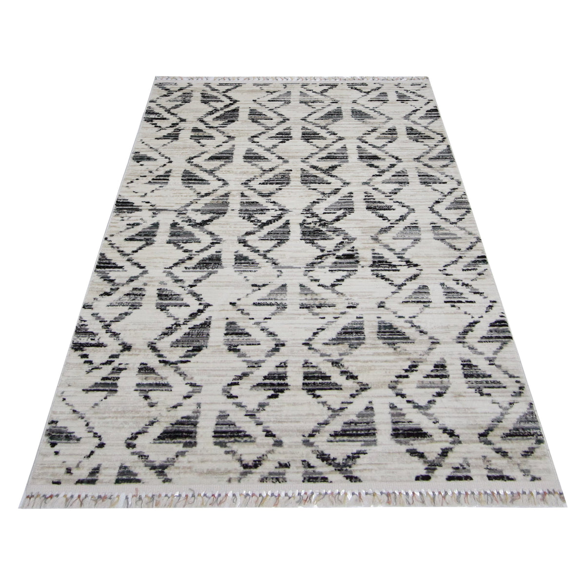 Pacific Aero 69744 Ivory Grey Modern Power Loom Rug