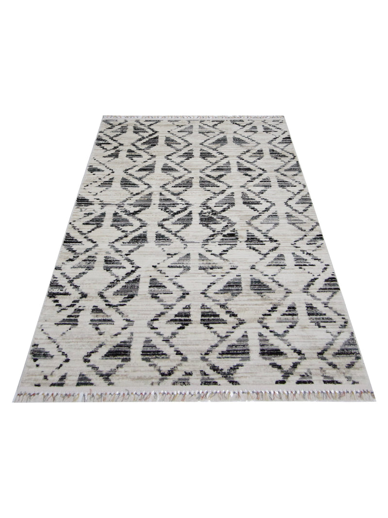 Pacific Aero 69744 Ivory Grey Modern Power Loom Rug