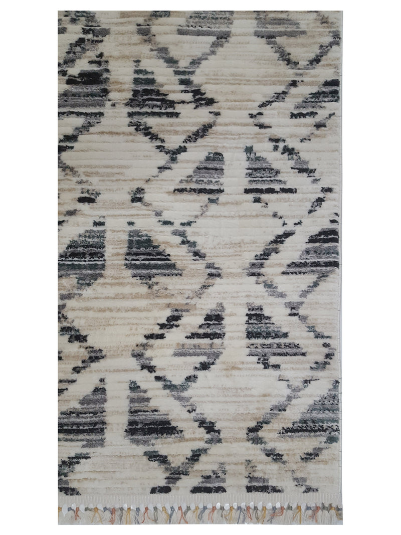Pacific Aero 69744 Ivory Grey Modern Power Loom Rug