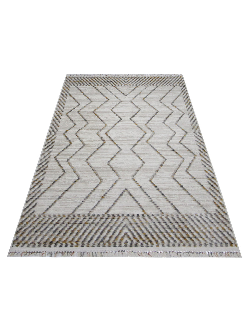 Pacific Aero 69750 Ivory Multi Modern Power Loom Rug