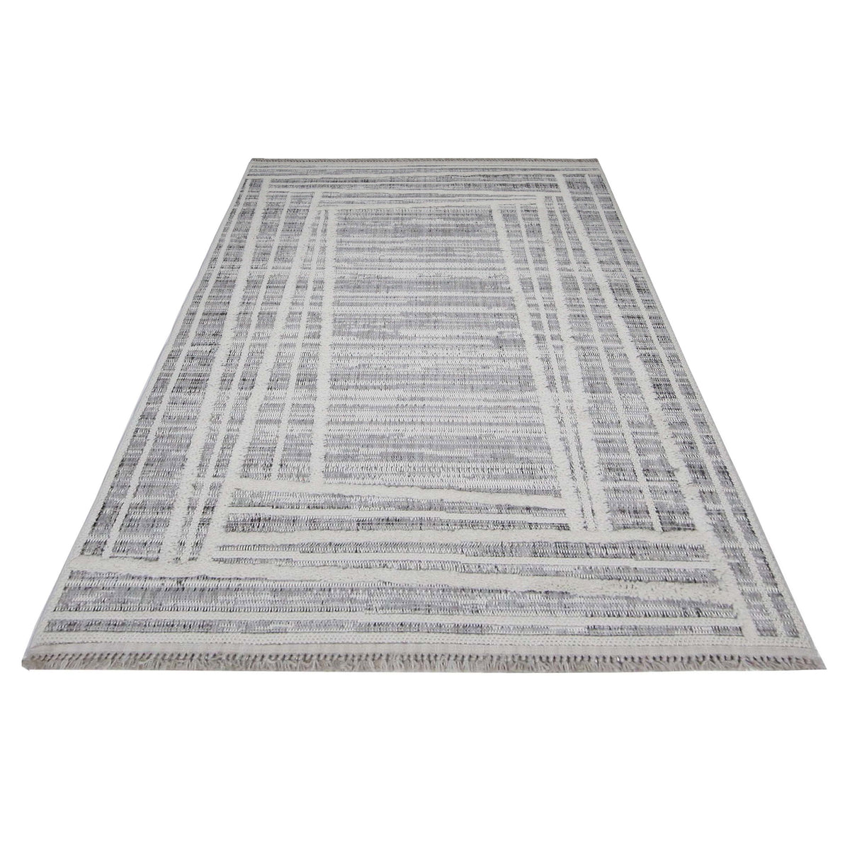 Pacific Aero 69752 Grey Ivory Modern Power Loom Rug
