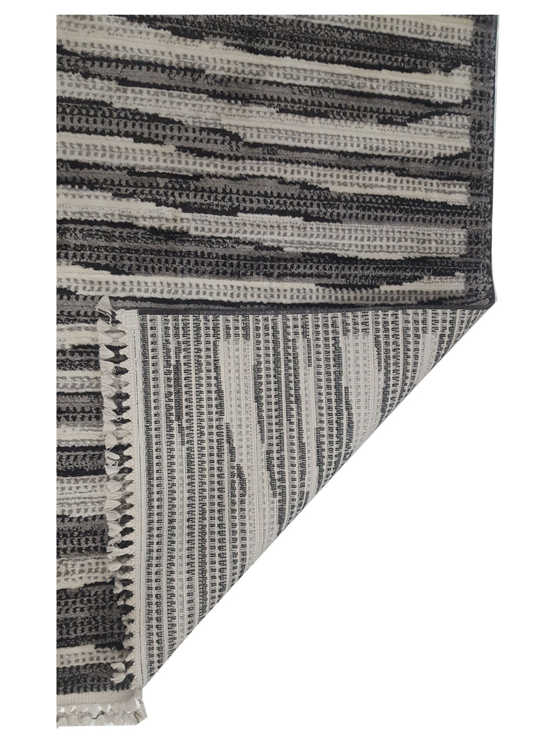 Pacific Aero 69754 Black Ivory Modern Power Loom Rug