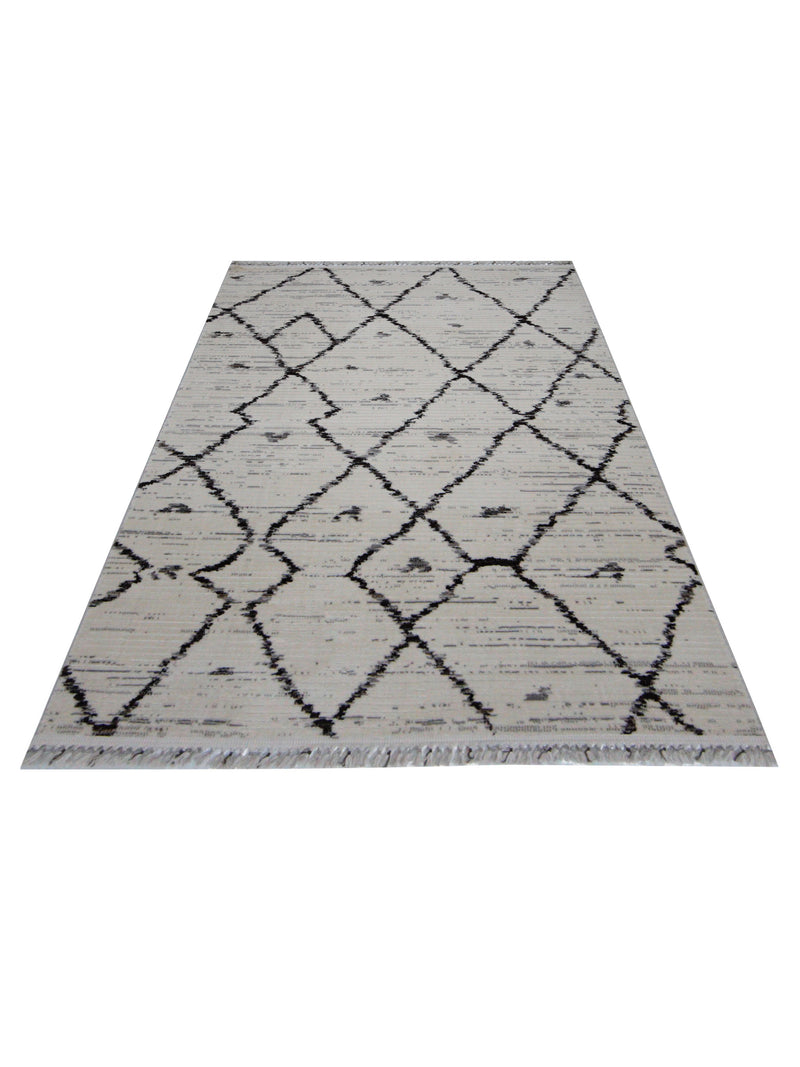 Pacific Aero 69755 Ivory Brown Modern Power Loom Rug