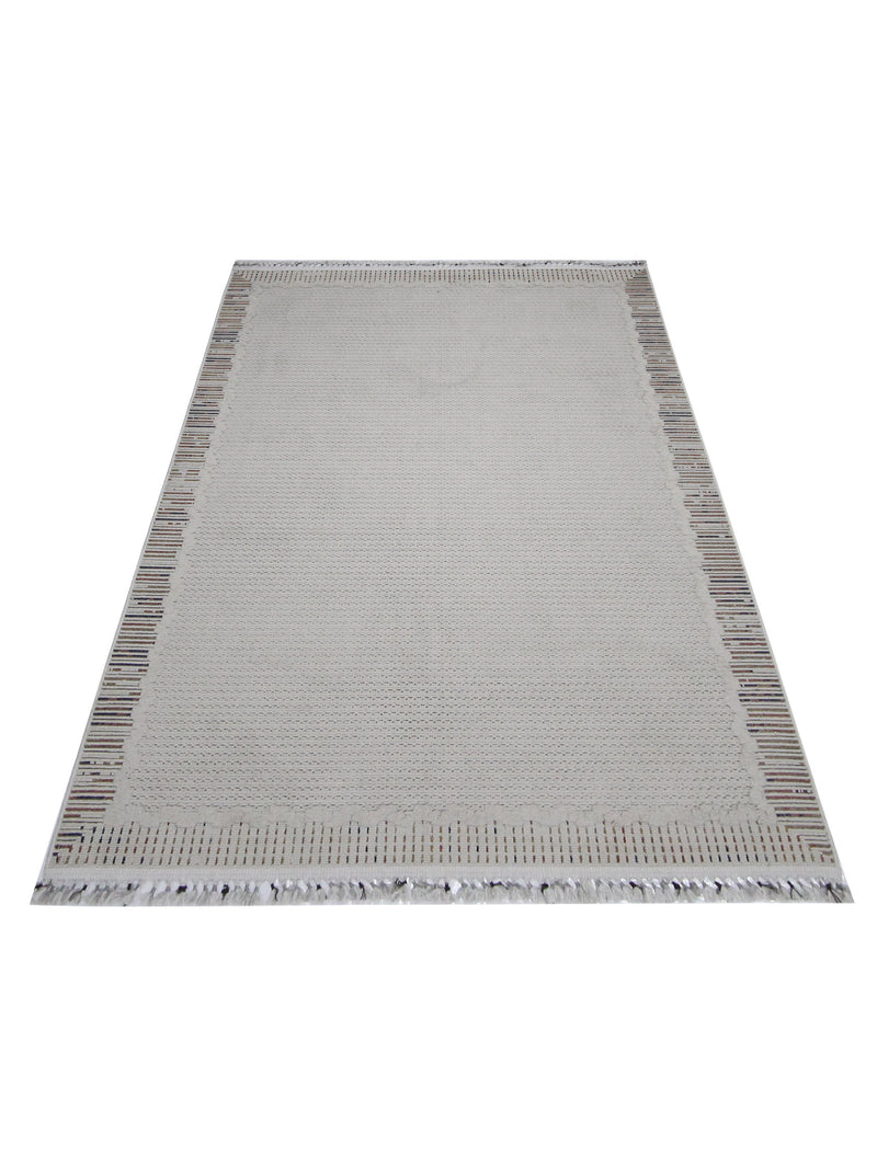 Pacific Aero 69758 Ivory Brown Modern Power Loom Rug