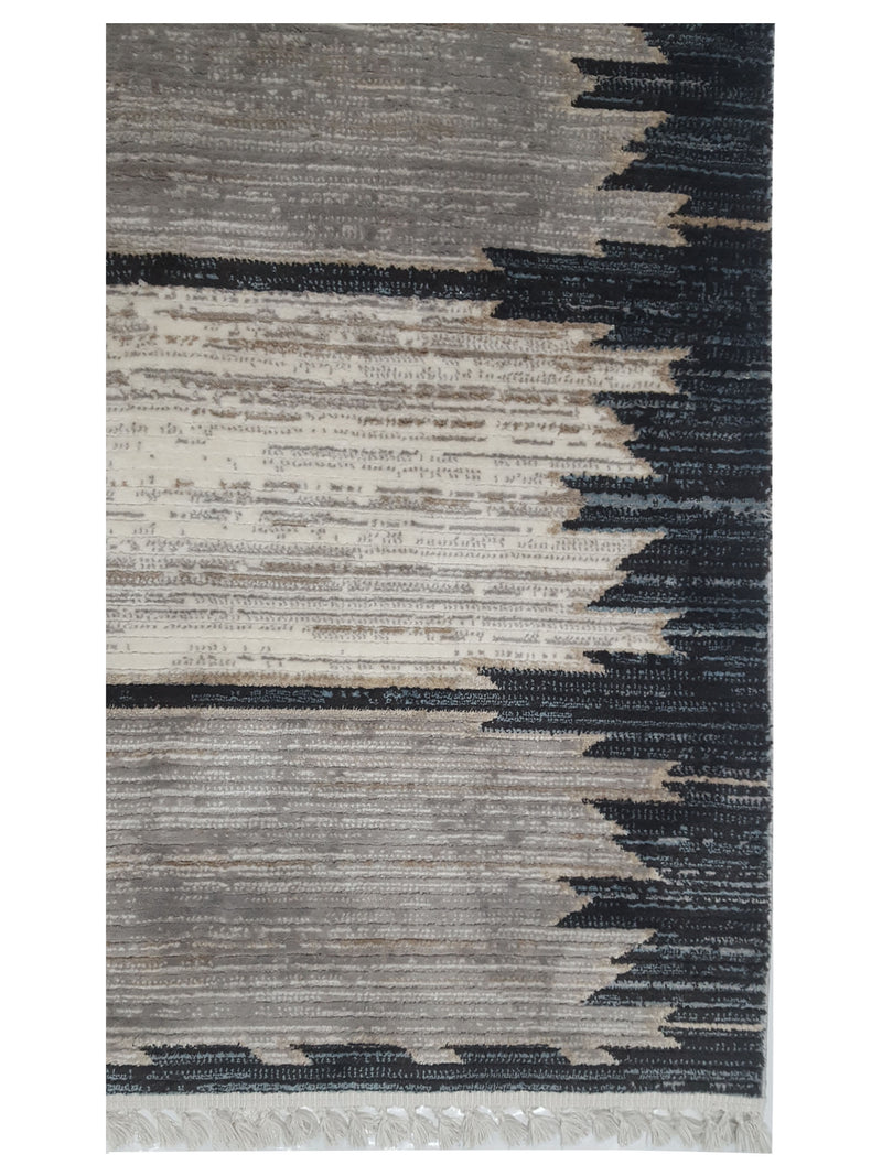 Pacific Aero 69759 Ivory Black Modern Power Loom Rug