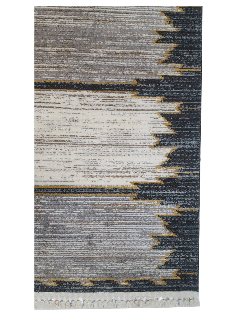 Pacific Aero 69760 Ivory Black Modern Power Loom Rug