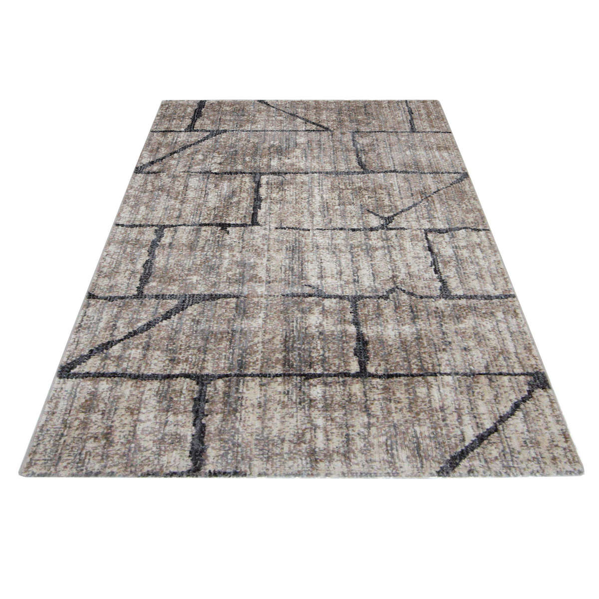 Pacific Aero 69765 Khaki Brown Modern Power Loom Rug