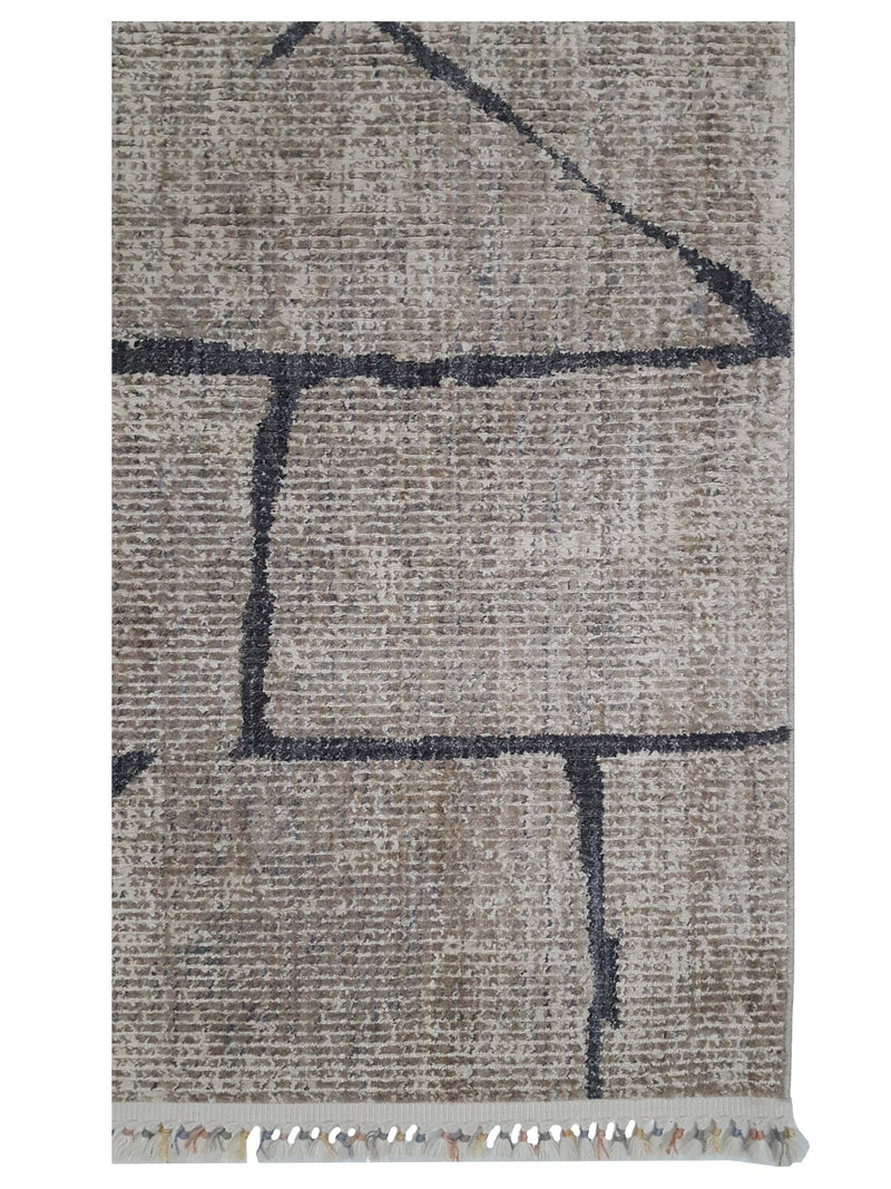 Pacific Aero 69765 Khaki Brown Modern Power Loom Rug
