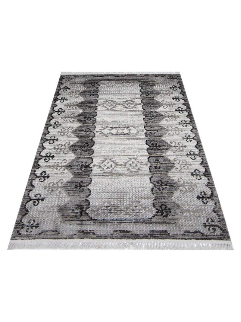 Pacific Aero 69766 Grey Ivory Modern Power Loom Rug