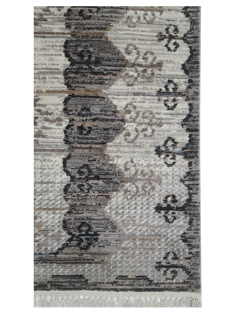 Pacific Aero 69766 Grey Ivory Modern Power Loom Rug