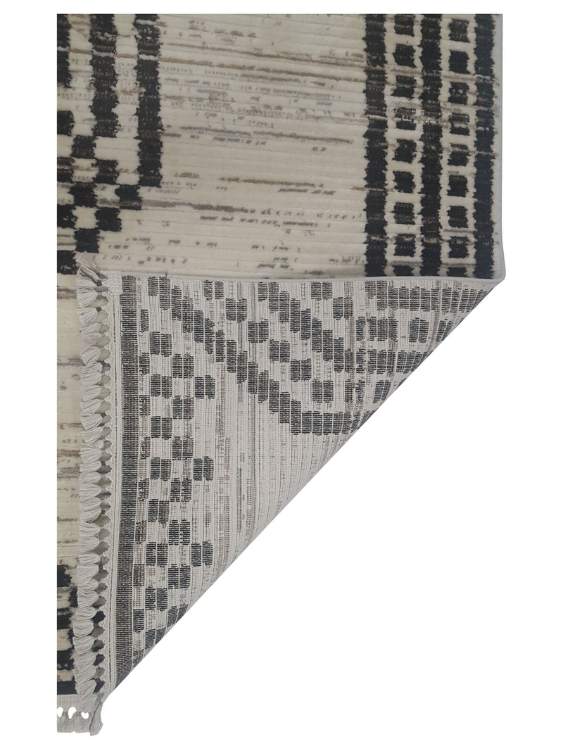 Pacific Aero 69768 Black Ivory Modern Power Loom Rug