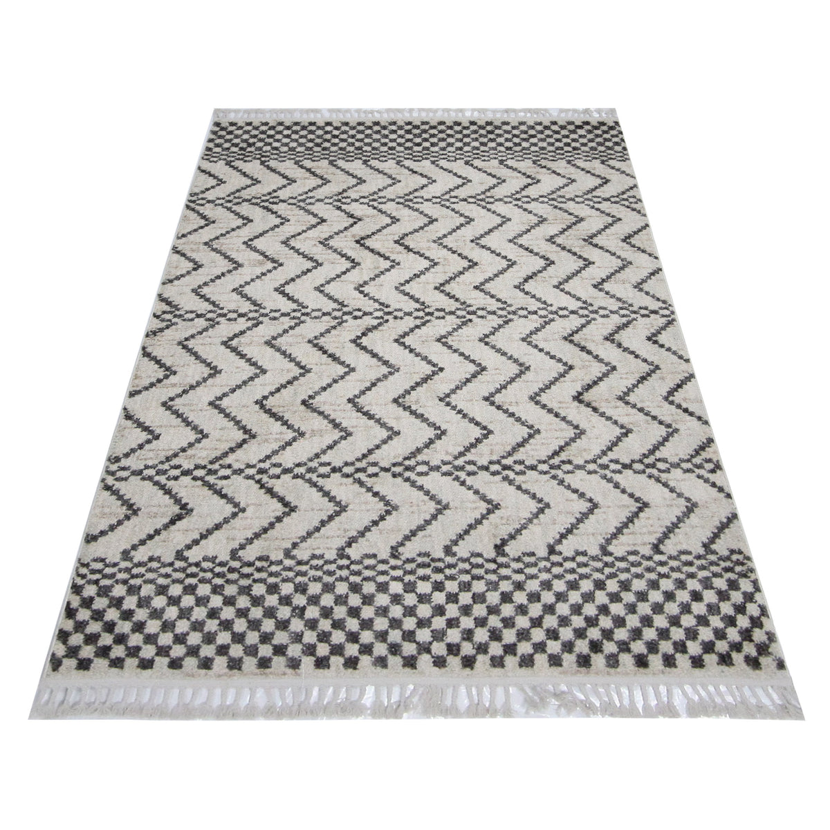 Pacific Aero 69769 Beige Grey Modern Power Loom Rug