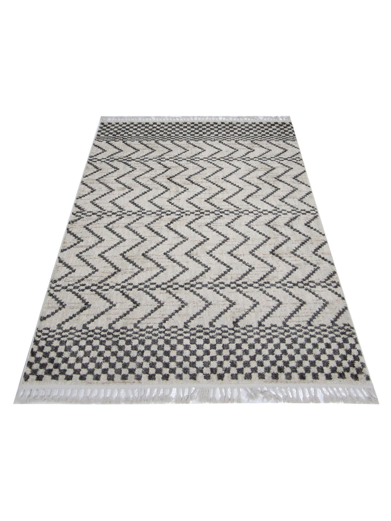 Pacific Aero 69769 Beige Grey Modern Power Loom Rug