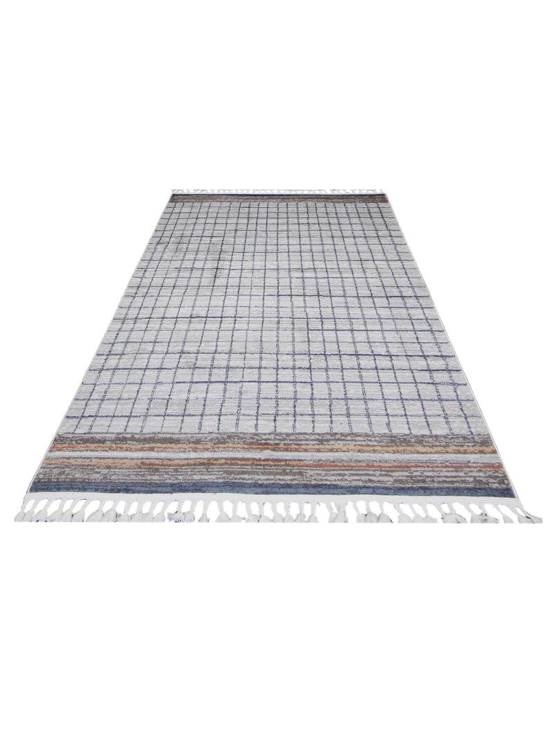 Pacific Aero 69771 Blue Ivory Modern Power Loom Rug
