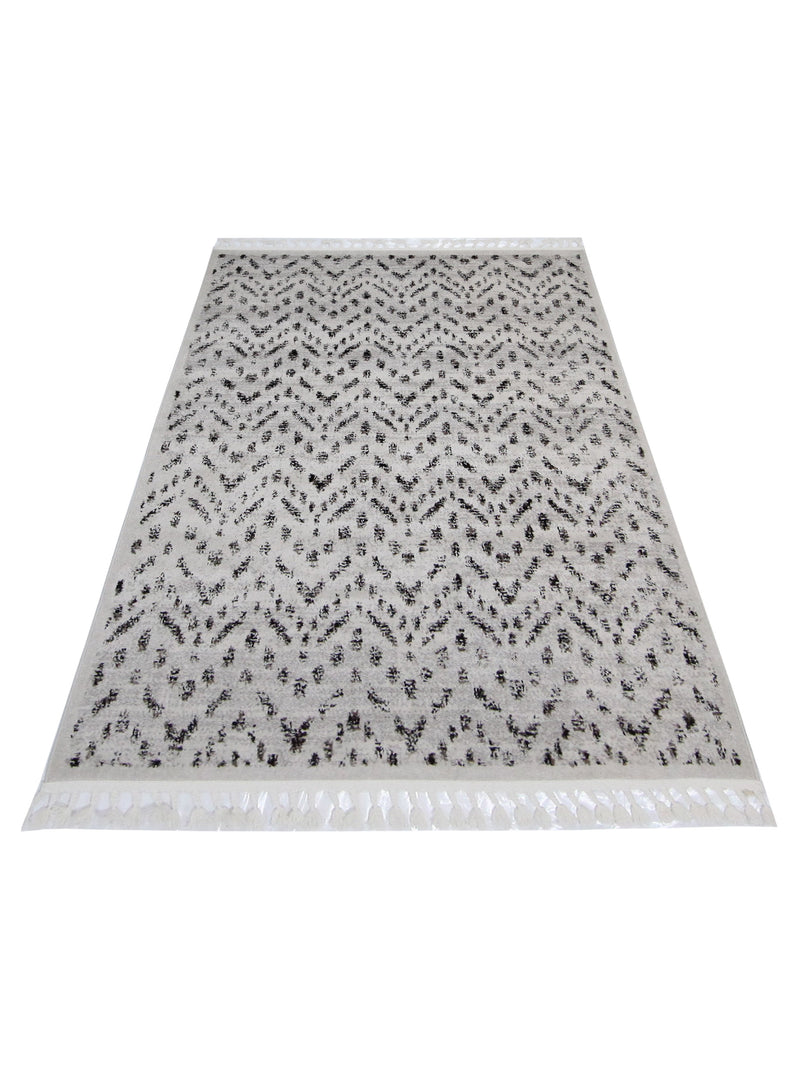 Pacific Aero 69773 Ivory Grey Modern Power Loom Rug