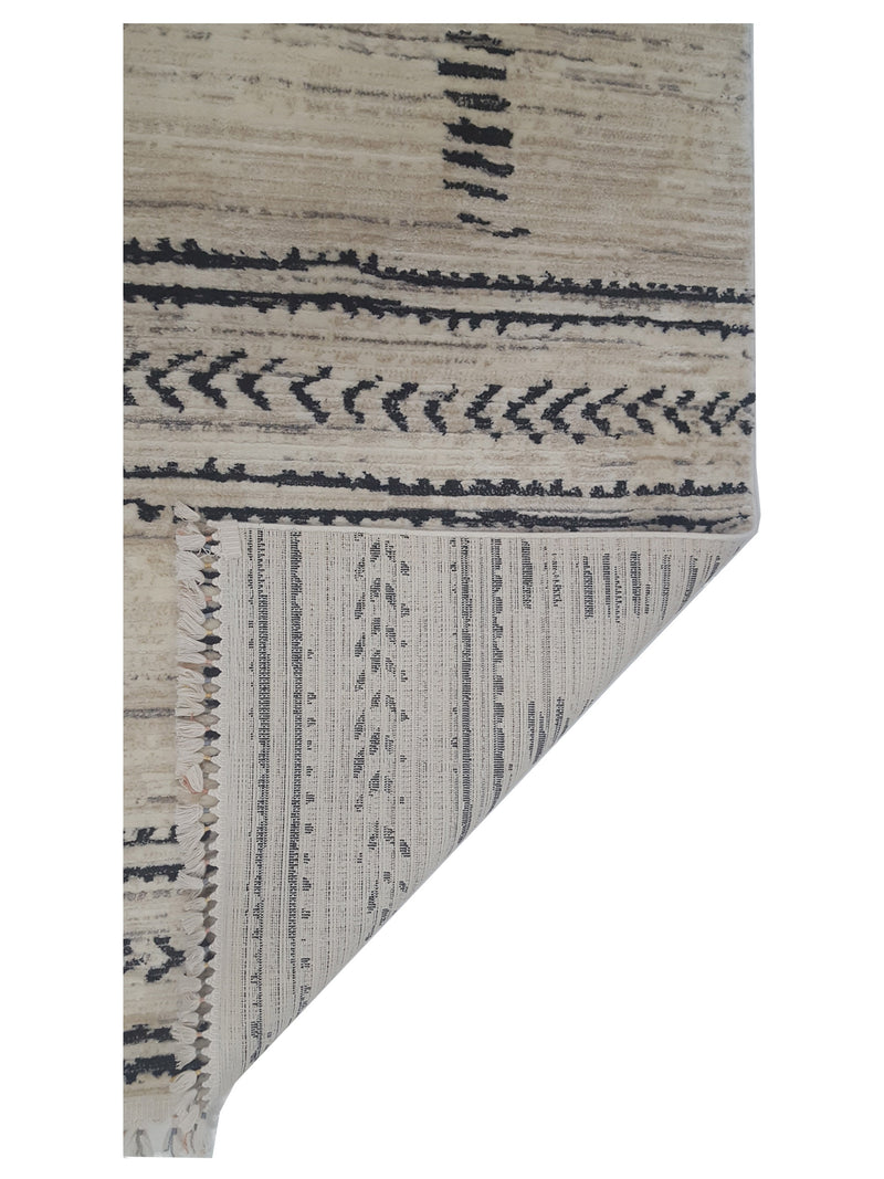 Pacific Aero 69776 Beige Black Modern Power Loom Rug